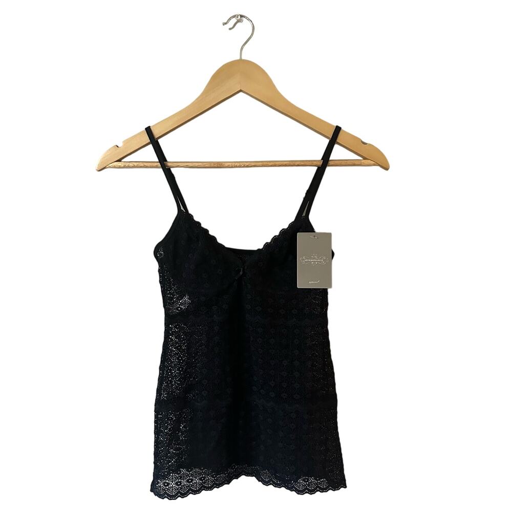 Anthropologie Belabumbum Black Lace Maternity Cami Size S NEW WITH TAGS
